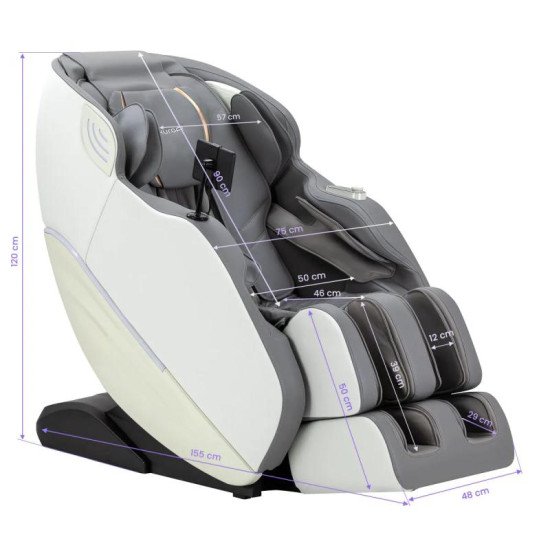 Masážne kreslo Sakura Maximus 809 3D bielo-šedé