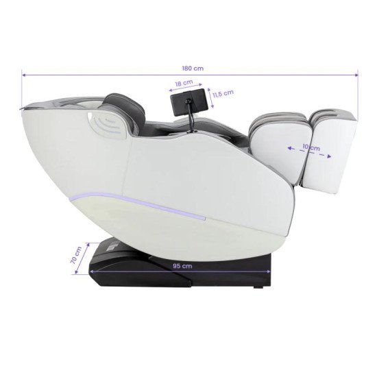 Masážne kreslo Sakura Maximus 809 3D bielo-šedé