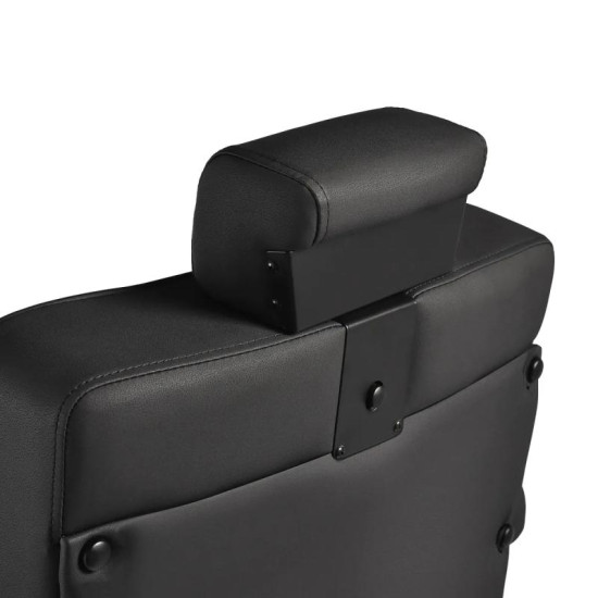 Barberské kreslo Gabbiano Levi čierne bez prešívania na operadle