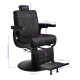 Barberské kreslo Gabbiano Levi čierne bez prešívania na operadle
