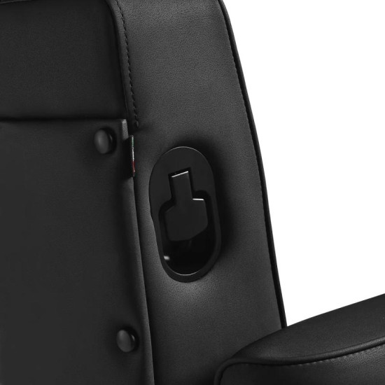 Barberské kreslo Gabbiano Levi čierne bez prešívania na operadle