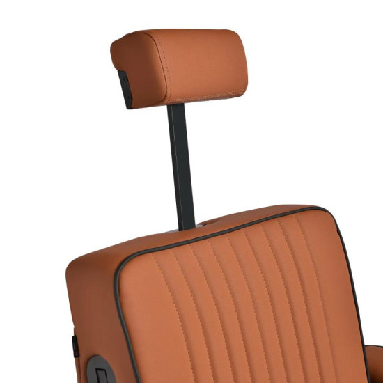 Berberské kreslo Gabbiano Levi hnedé bez prešívania na operadle