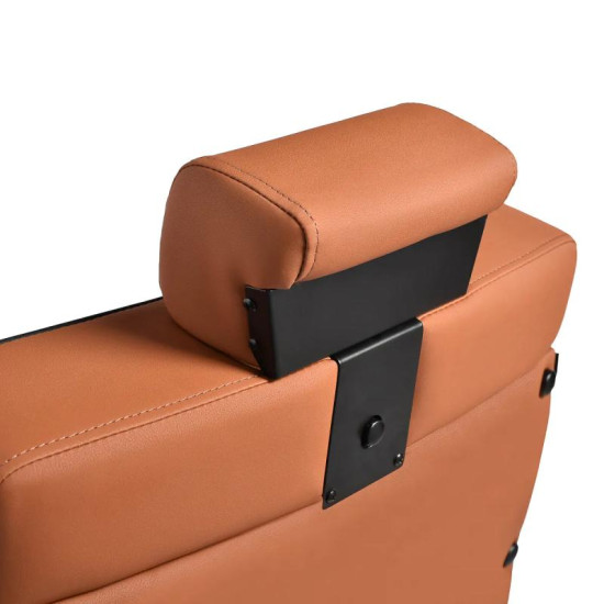 Berberské kreslo Gabbiano Levi hnedé bez prešívania na operadle