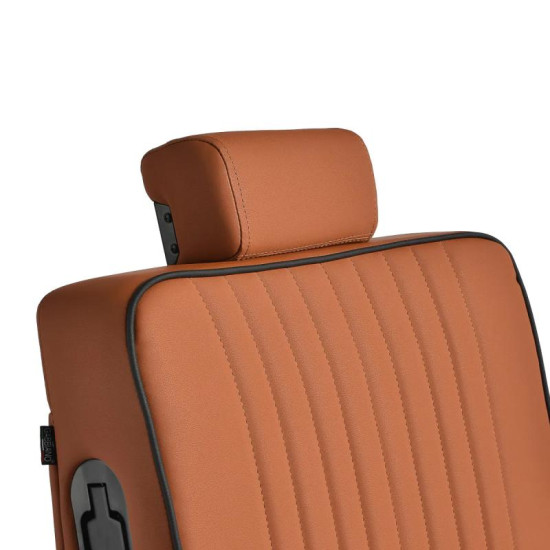 Berberské kreslo Gabbiano Levi hnedé bez prešívania na operadle