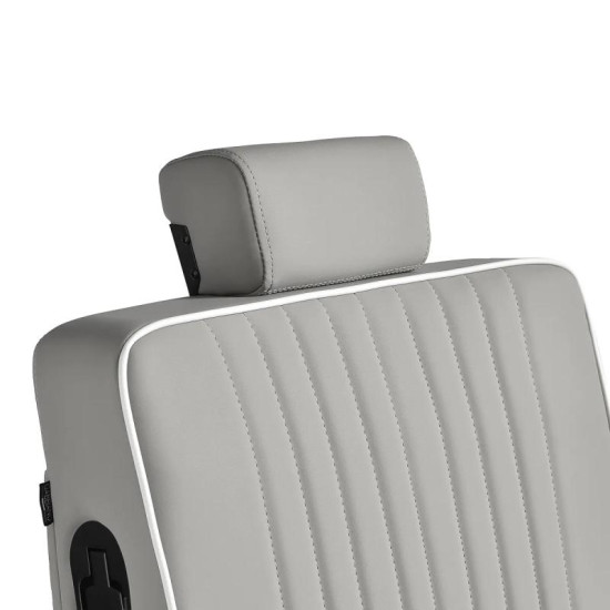 Barberské kreslo Gabbiano Levi sivé bez prešívania na operadle