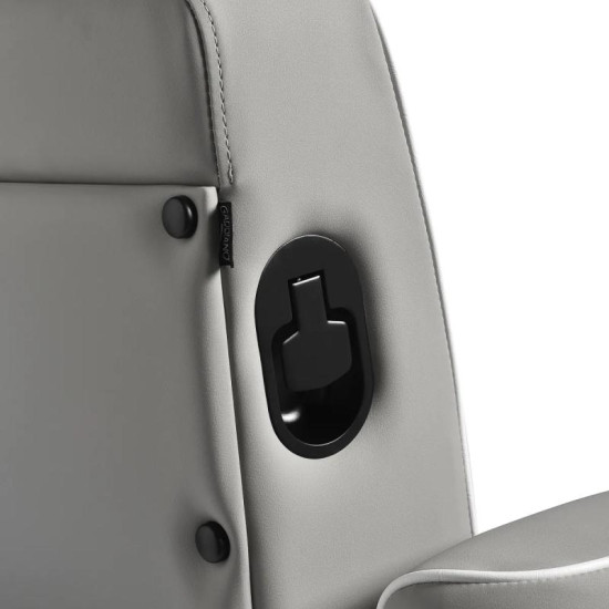 Barberské kreslo Gabbiano Levi sivé bez prešívania na operadle