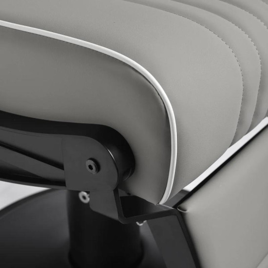 Barberské kreslo Gabbiano Levi sivé bez prešívania na operadle
