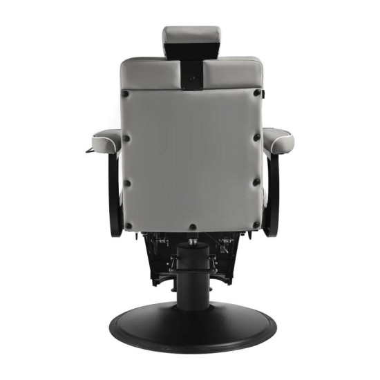 Barberské kreslo Gabbiano Levi sivé bez prešívania na operadle