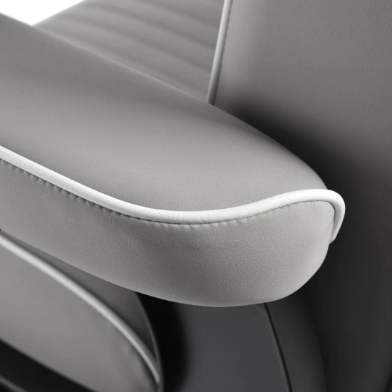 Barberské kreslo Gabbiano Levi sivé bez prešívania na operadle