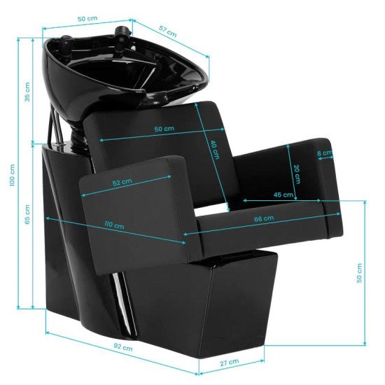 Gabbiano Vitoria kadernícky umývací box čierny