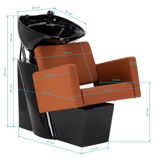 Gabbiano Vitoria kadernícky umývací box hnedý