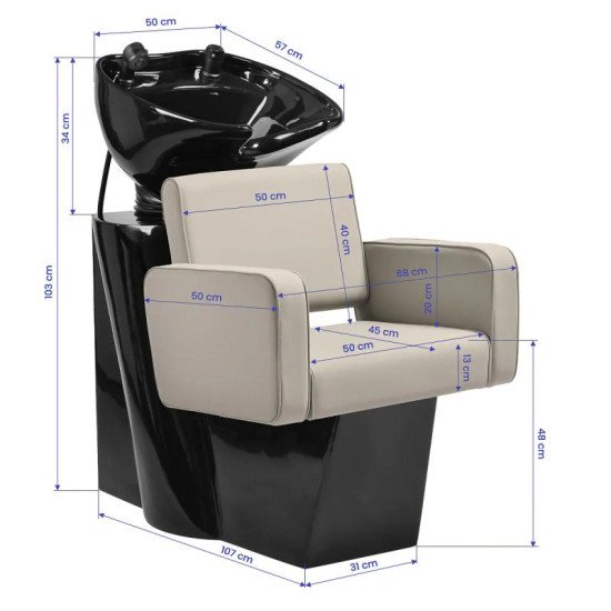 Gabbiano Bilbao kadernícky umývací box šedo-béžový