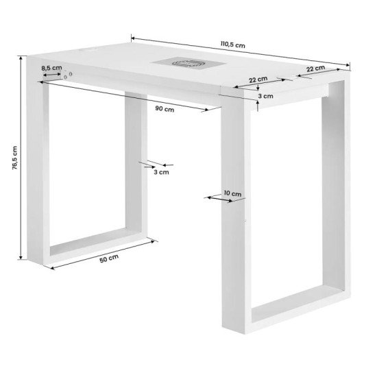 Manikérsky, kozmetický stolík s odsávačkou prachu G031 biely