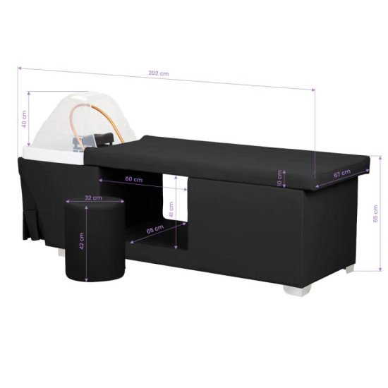 Ležadlo Gabbiano Head Spa Maldivy čierne