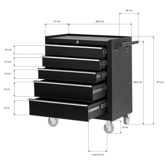 Pro Ink 005 tetovací vozík čierny