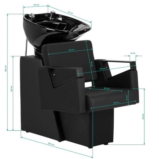 Kadernícky umývací box Hair System Duplex čierny