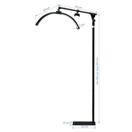 Lampa na riasy GLOW čierna