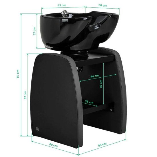 Kadernícky umývací box Omega Aqualina čierny