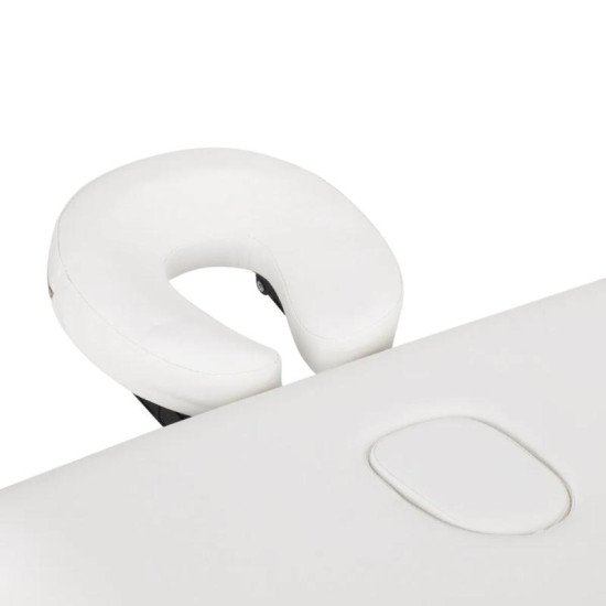 Balance skladací masážny stôl drevený 2 segmentový biely