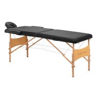 Balance skladací masážny stôl drevený 2 segmenty čierne