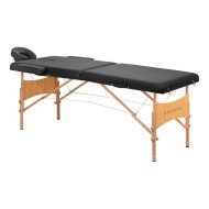 Balance skladací masážny stôl drevený 2 segmenty 190x70 čierny