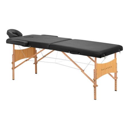 Balance skladací masážny stôl drevený 2 segmenty 190x70 čierny