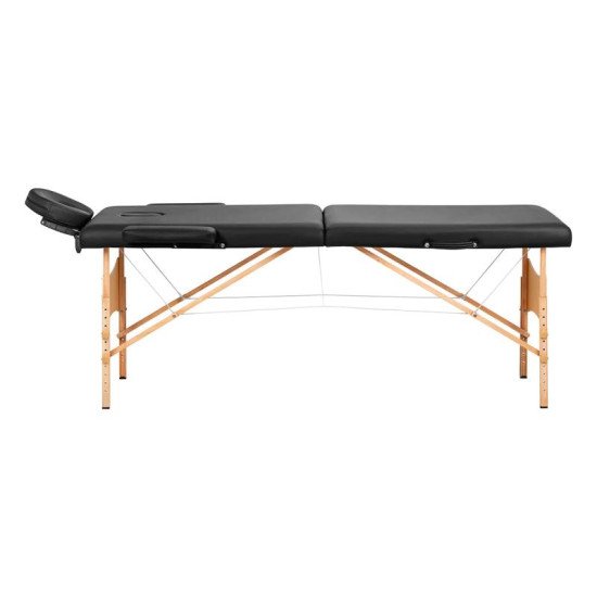 Balance skladací masážny stôl drevený 2 segmenty 190x70 čierný Balance skladací masážny stôl drevený 2 segmenty 190x70 čierný