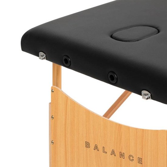 Balance skladací masážny stôl drevený 2 segmenty 190x70 čierný Balance skladací masážny stôl drevený 2 segmenty 190x70 čierný