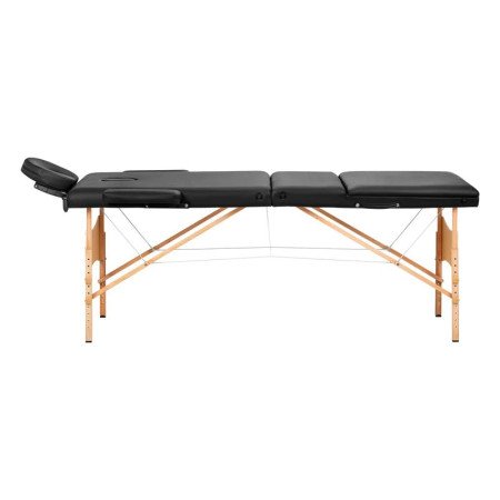 Balance skladací masážny stôl drevený 3 segmenty 190x70 čierny Balance skladací masážny stôl drevený 3 segmenty 190x70 čierny