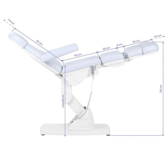 Elektrické pedikérske kreslo Kate, 4x motor biele