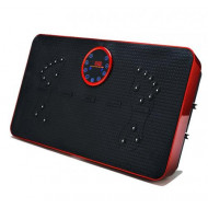 Vibračná plošina Fitpal Slim s magnetoterapiou + popruhy + hudba + ovládač, červená