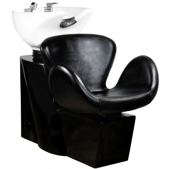 Kadernícky umývací box Gabbiano Amsterdam  čierny s bielym umývadlom