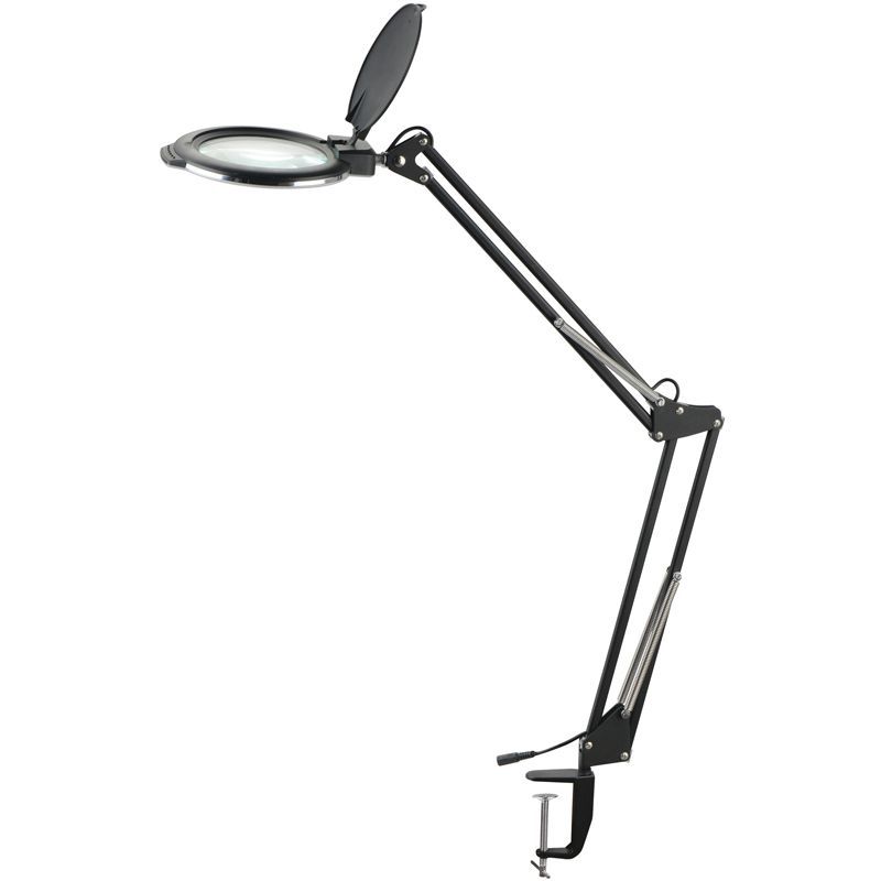 Kozmetická lupa lampa LED Moonlight 8012/5" na stôl s držiakom, čierna