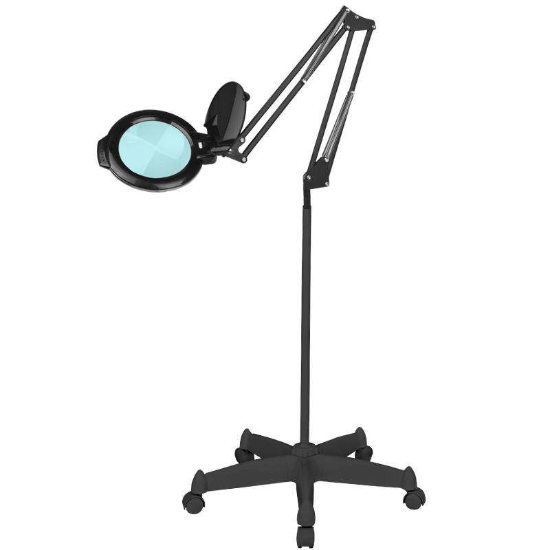 Kozmetická lupa lampa LED MOONLIGHT 8013/6" + statív, čierna