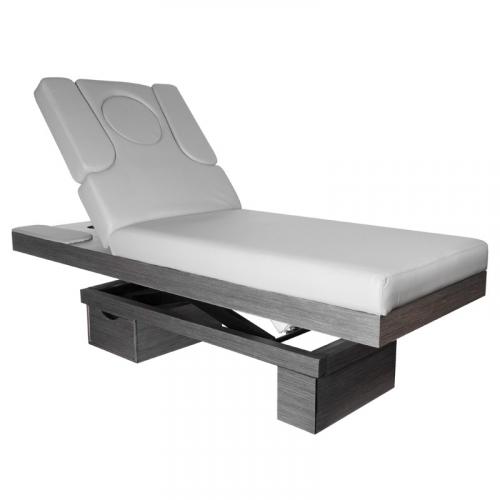 SPA kozmetické lehátko Azzurro Wood 815B s ohrievaním a osvetlením šedé