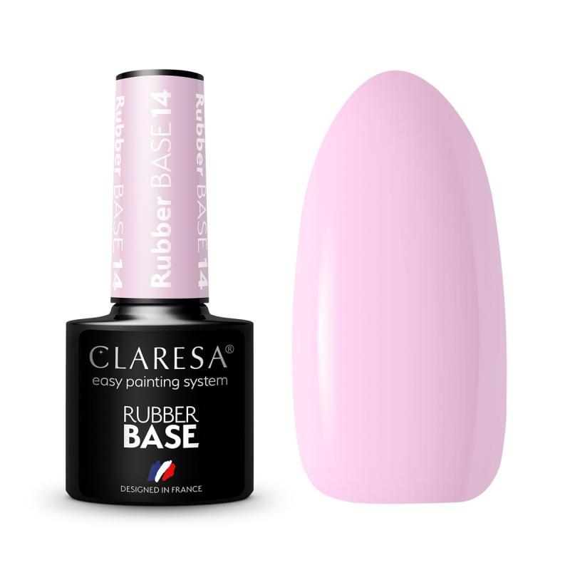 Claresa farebná Rubber báza na nechty, priesvitná nr. 14 - 5g