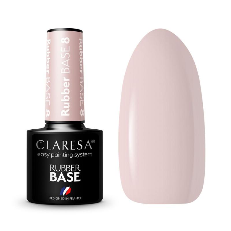 Claresa farebná Rubber báza na nechty 8 - 5g