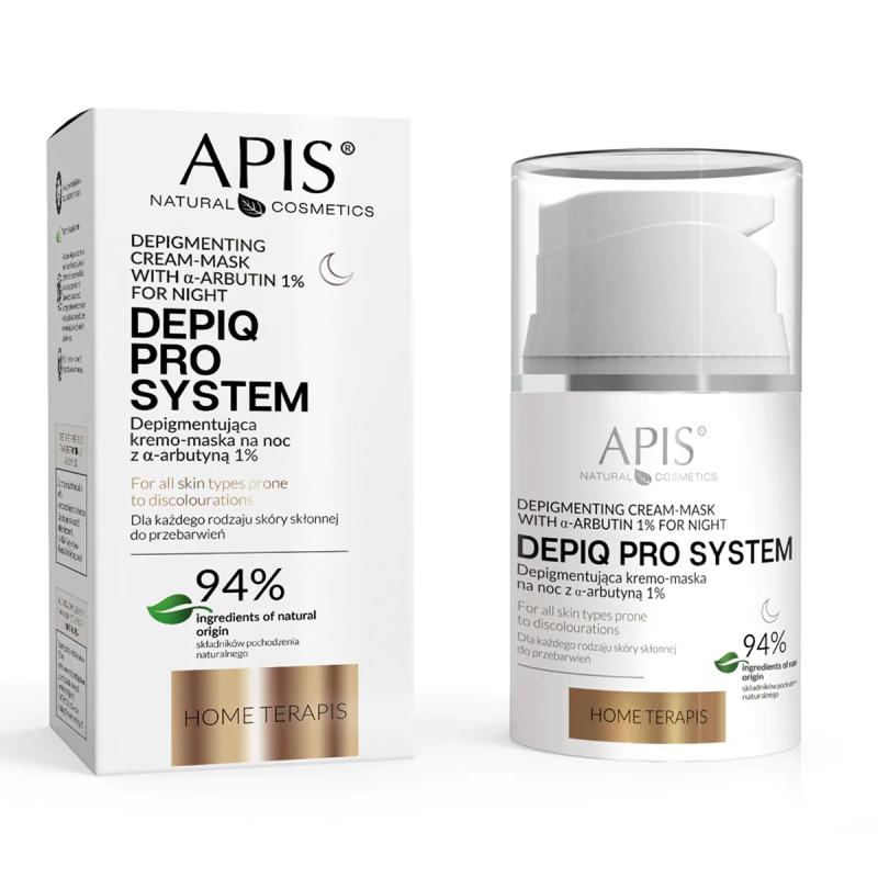 Apis Depiq Pro System Depigmentačná nočná krémová maska alpha-arbutínom 1%