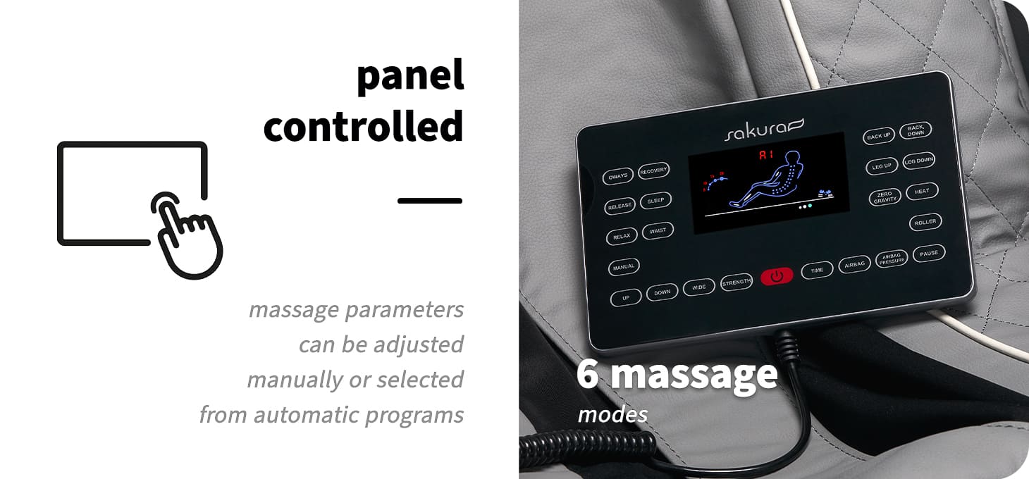 Sakura masážne kreslo Comfort plus 806 šedé - detail produktu 1