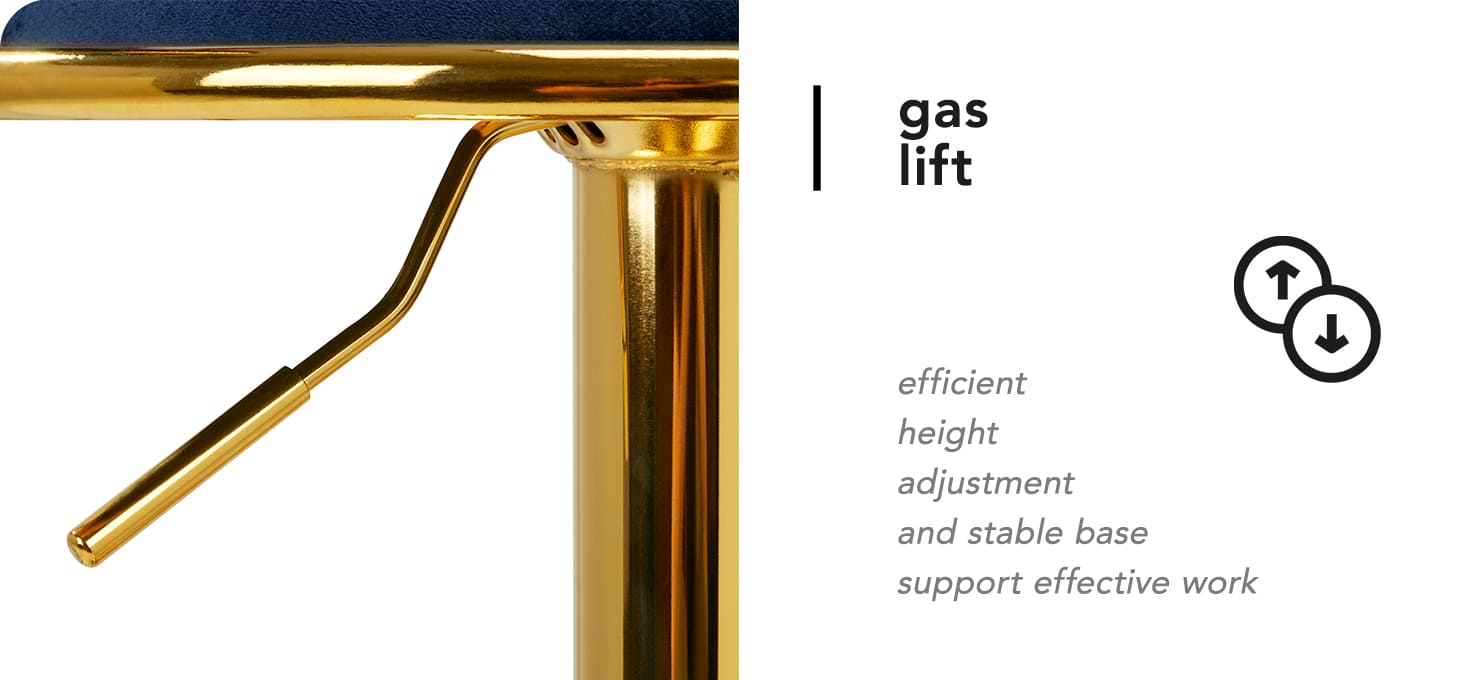 Barová stolička zamatová 4Rico QS- B 313a modrá - detail produktu 3