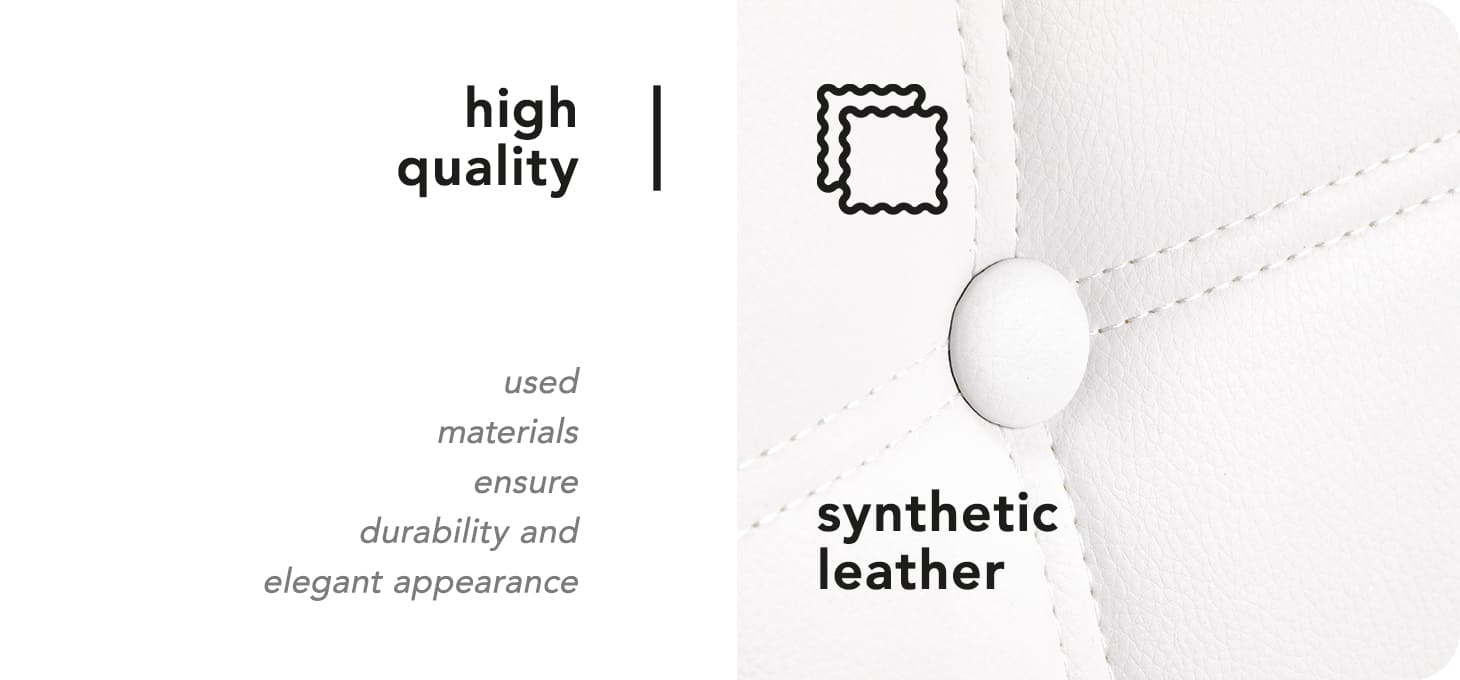 Škandinávske kreslo 4rico QS-185 eco koža biele - detail produktu 4