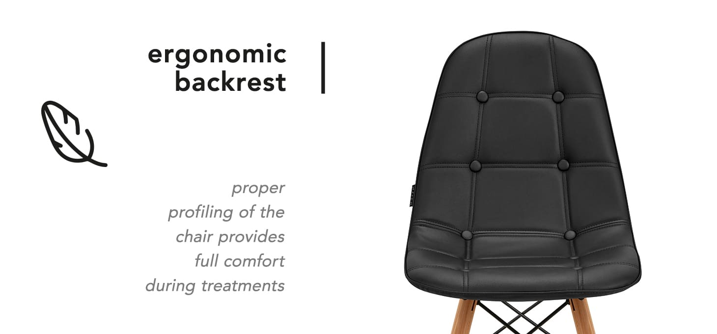 Škandinávske kreslo 4Rico QS-185 eco koža čierne - detail produktu 2
