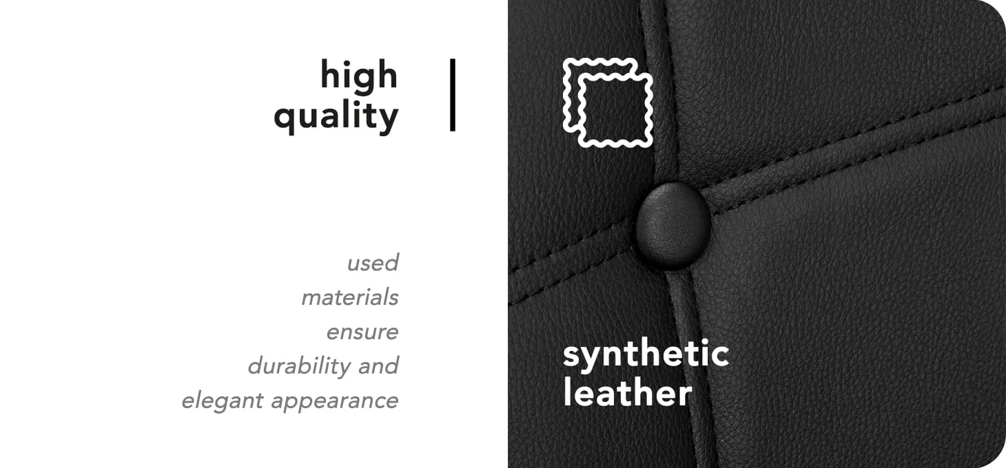 Škandinávske kreslo 4Rico QS-185 eco koža čierne - detail produktu 4