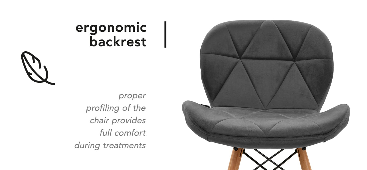 Škandinávske kreslo 4Rico QS 186 zamatové šedé - detail produktu 2