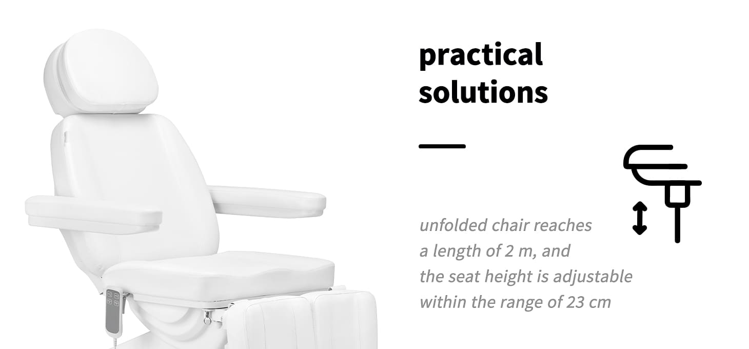 Elektrické pedikérske kreslo Sillon Classic Pedi 3 motorové s kolískou biele - detail produktu 3