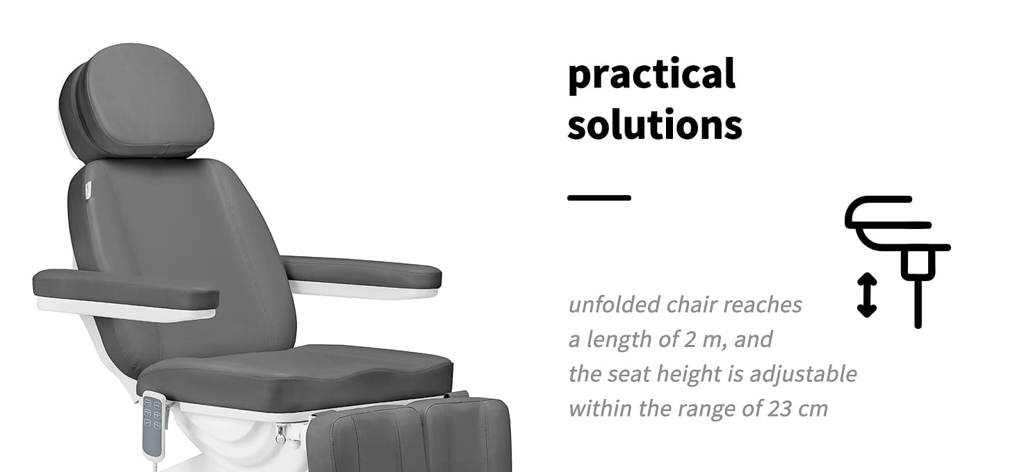 Elektrické pedikérske kreslo Sillon Classic Pedi 3 motory s kolískou šedé - detail produktu 3