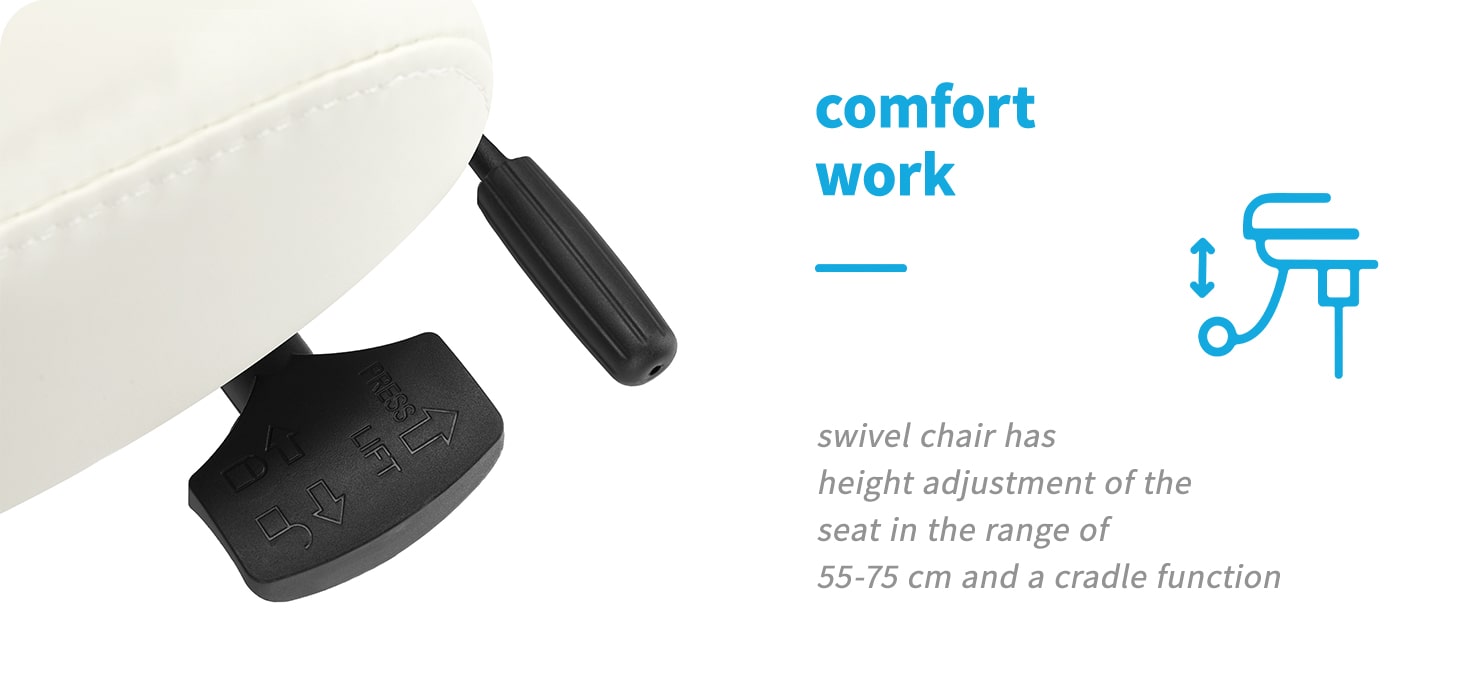 Kozmetická stolička Azzurro Špecial 152 biele - detail produktu 3