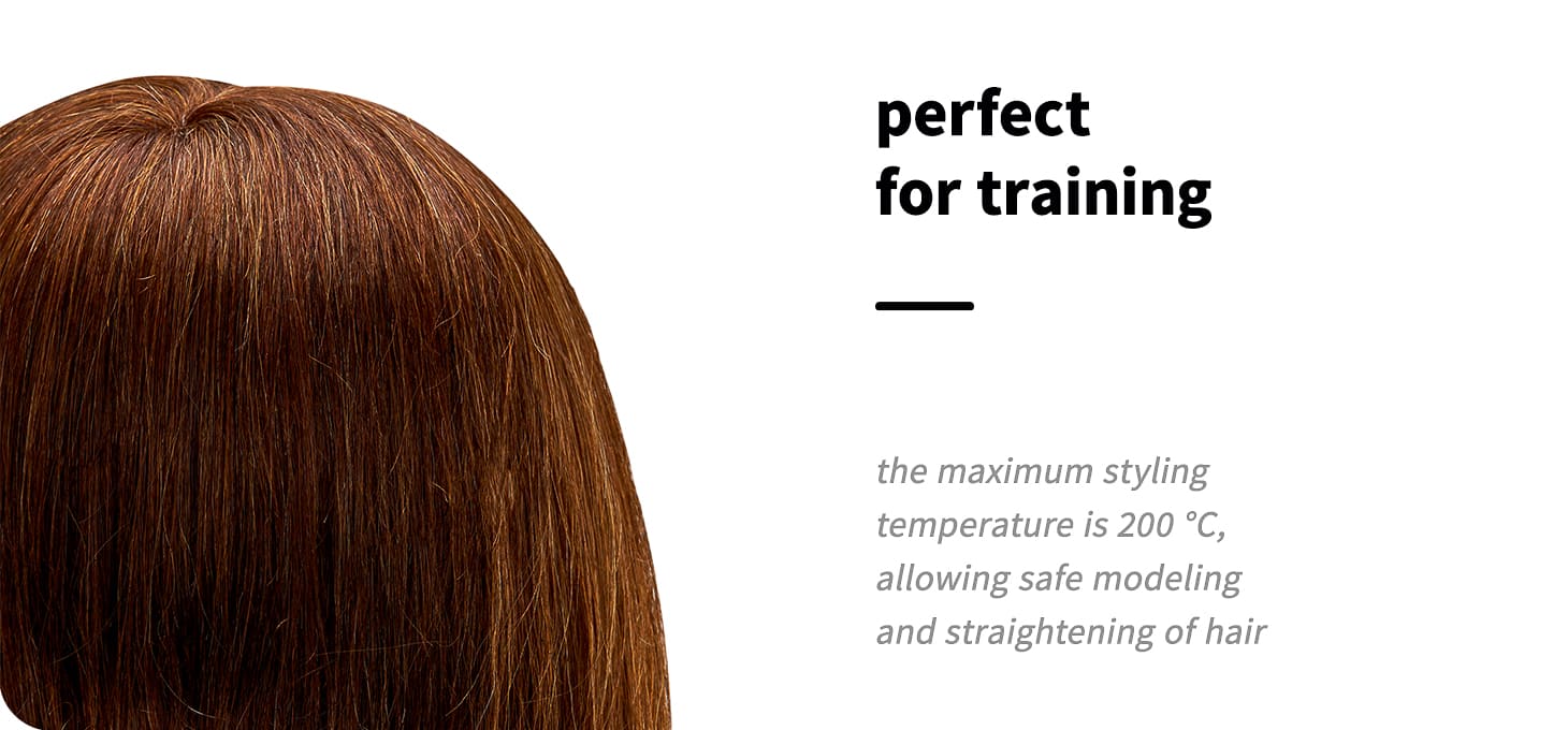 Cvičná kadernícka hlava gabbiano WZ 1 naturálne vlasy farba 4 H, dĺžka 42 cm - detail produktu 3