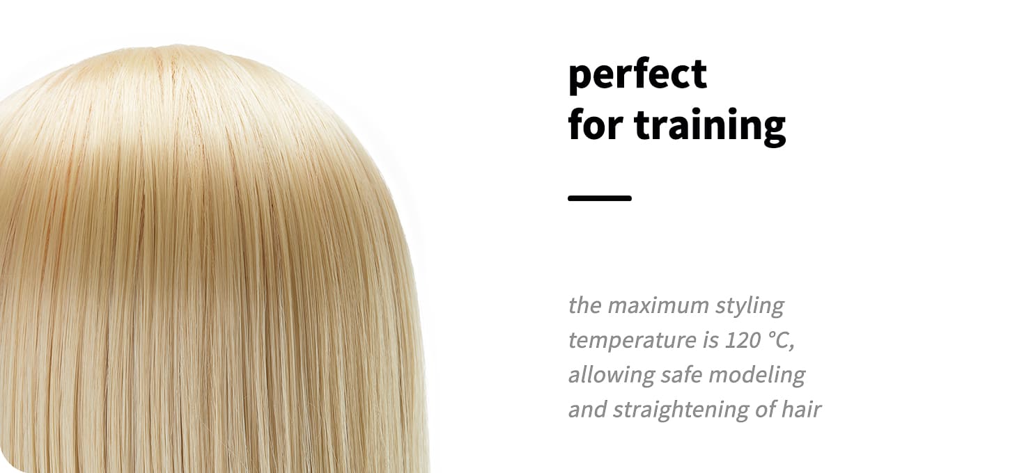 Cvičná kadernícka hlava Gabbiano WZ 2 syntetické vlasy farba 613 H, dĺžka 60cm - detail produktu 3