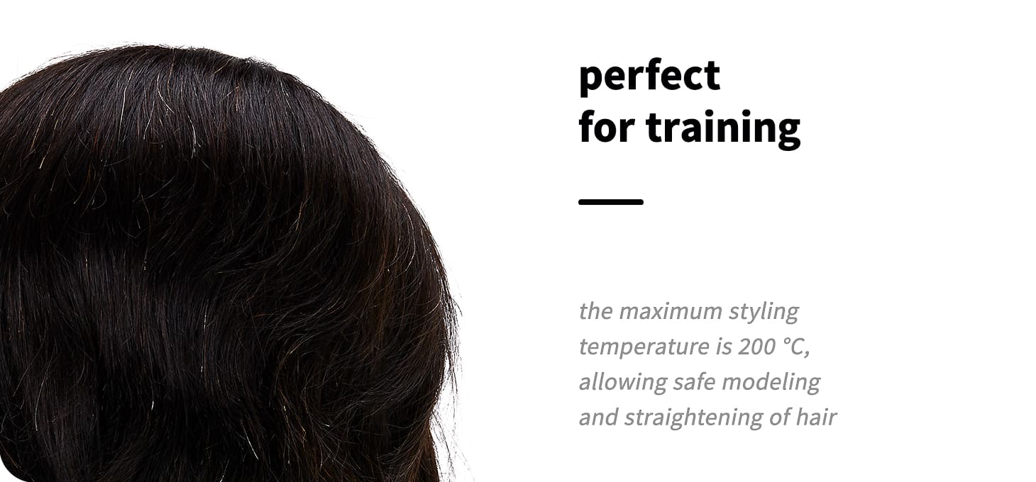 Cvičná kadernícka hlava Gabbiano WZ 3 naturálne vlasy farba 1 H - detail produktu 3